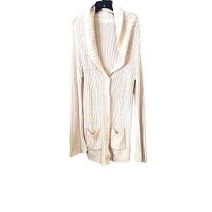 New York & Company Cream Button Up Sweater XL